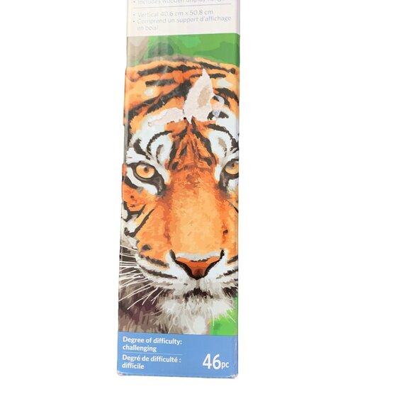 New Paint By Number Kit 16x20 Vertical Wooden Hanger Tiger - Picture 2 of 4